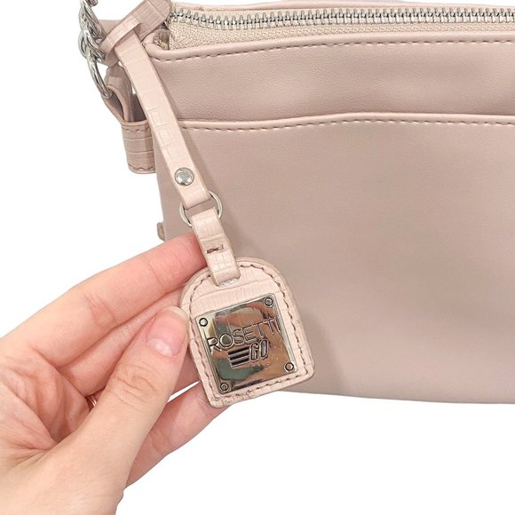 Rosetti Go Fredrick Crossbody Envelope Purse Bag in Taupe Blush Faux Leather - Picture 8 of 11